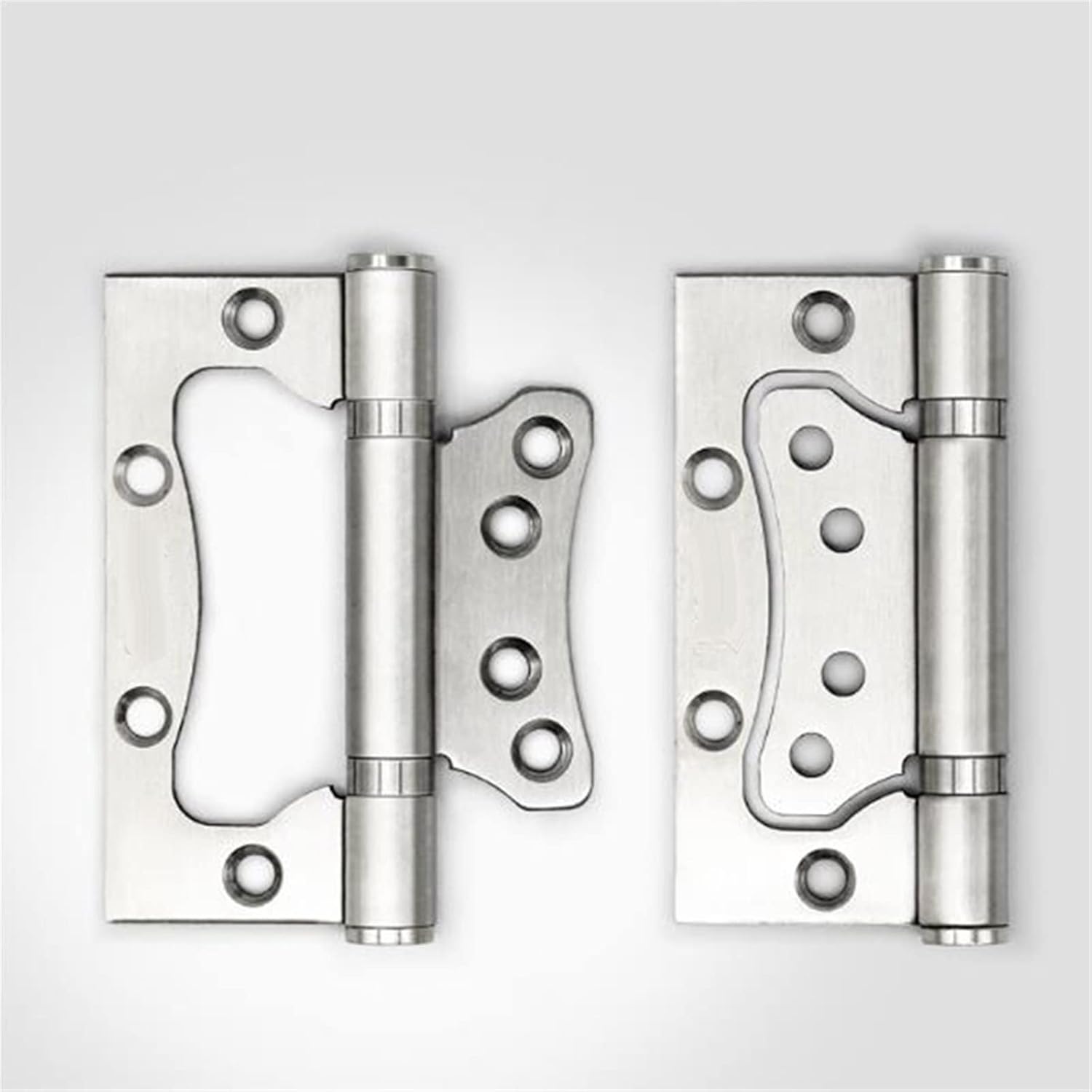 2Pc Door Hinge 4 Inch 5 Inch Stainless Steel Hinge No Slotting Wood Door Room Door Silent Rubber Cushion Hinge Stainless Steel Hardware Accessories Hinges(4INCH X2.5MM)