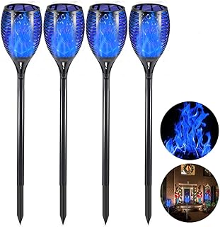 EOYIZW Solar Lights Outdoor 4 Pack, Premium 99 LEDs Solar Torch Light with Flickering Flame Outdoor Decor- IP65 Waterproof...