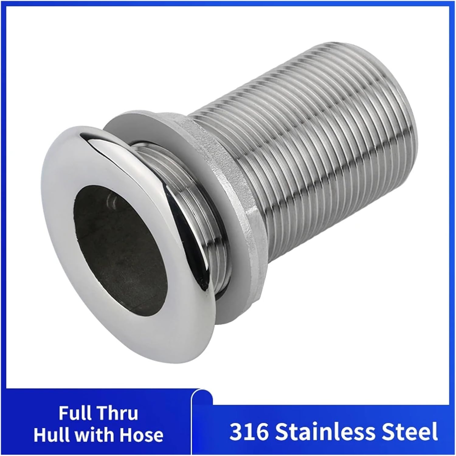 Ship Fittings 316 Stainless Steel Marine Thru Hull Water Drain Boat Hardware Fitting Accessories Water Outlet Boat Drain Vent for Yacht Marine Hardware(A)