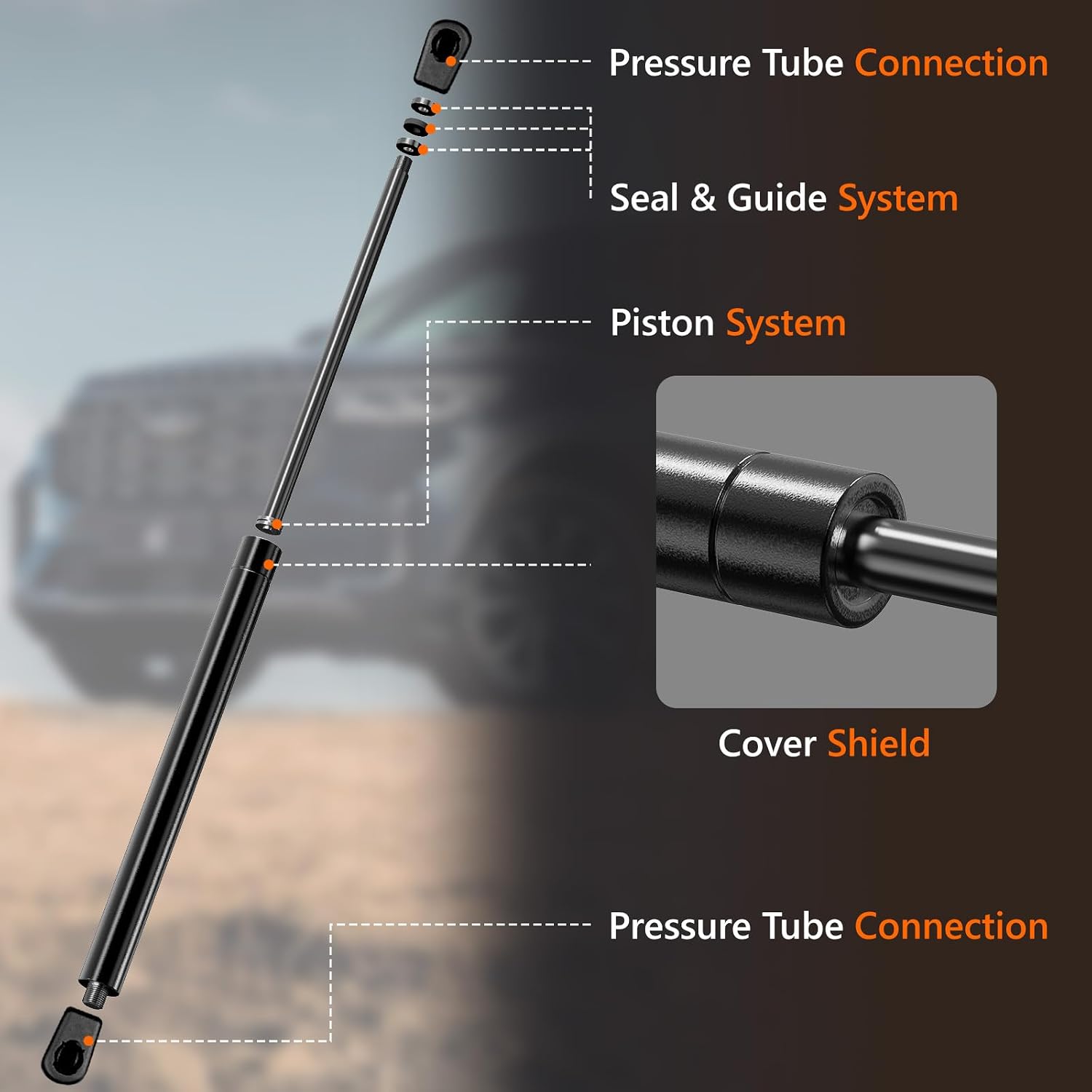 Rear Hatch Struts, Liftgate Lift Supports Shock, Heavy Duty Tailgate Struts Replacement for 2011-2015 Ford Explorer Sport Utility Without Power Liftgate, 2 Pack