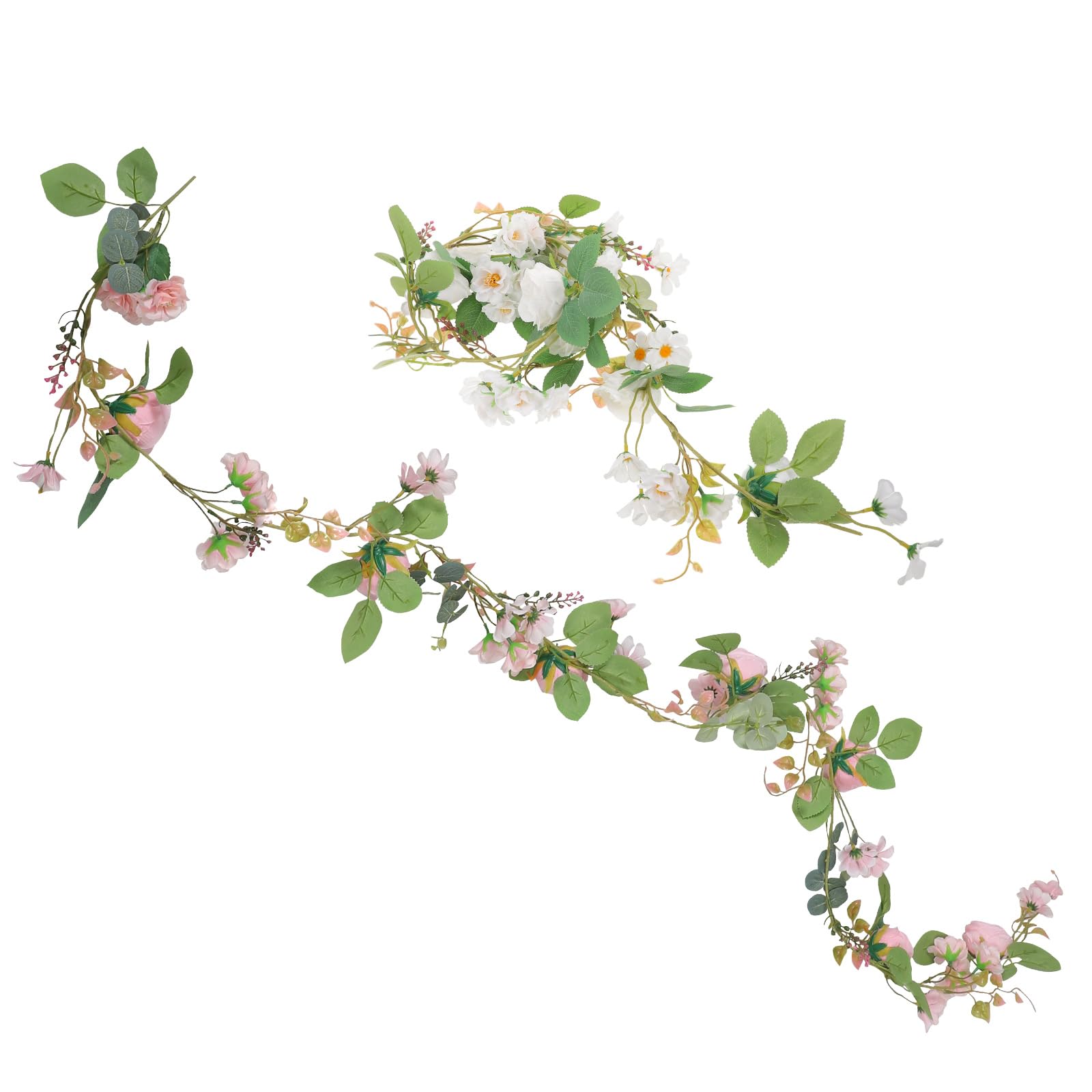Guirlande décorative artificielle roses blanches mariage et fête 180cm