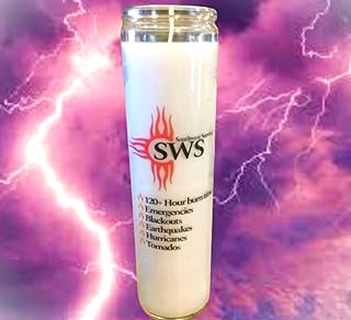 Emergency Candle - 100% Soy Wax, Extra Long Burn time 120 Hours +, Southwest Survival Made in The USA, for Black Outs, Tornado, Hurricane, Floods, You Name it!, White