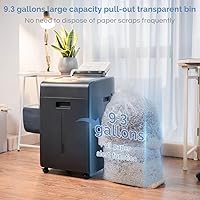 Vista 4 de Trituradora de papel de alimentación automática: Trituradoras de oficina en casa con microcorte de 200 hojas, trituradora de papel comercial