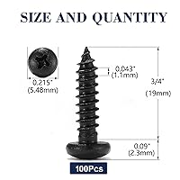 Vista 45 de Tornillo de madera #7 x 3/4 pulgadas, 100 unidades, 18-8 (304), cabeza de acero inoxidable, tornillos autorroscantes rápidos para paneles de yeso