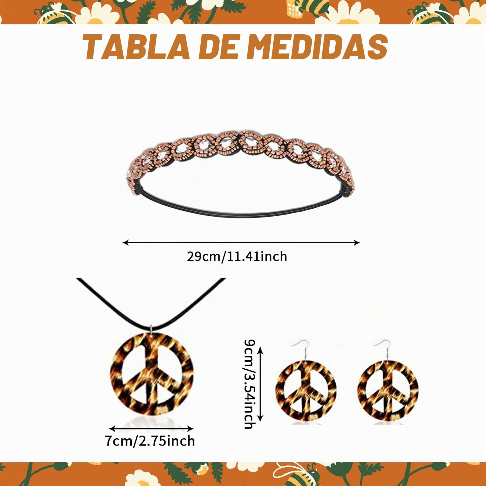 Accesorios de disfraz hippie para mujer, conjunto de hippie de disfraz de los años 70, chaleco con bombillas, banda, brazalete, pendientes, collar, gafas de sol, disfraz disco de carnaval