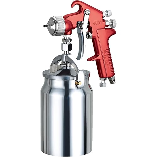 HVLP Spray Gun Air Paint Sprayer Siphon Feed 1000CC Capacity, with 1.8mm Nozzle Professional Spray Guns for Painting Cars