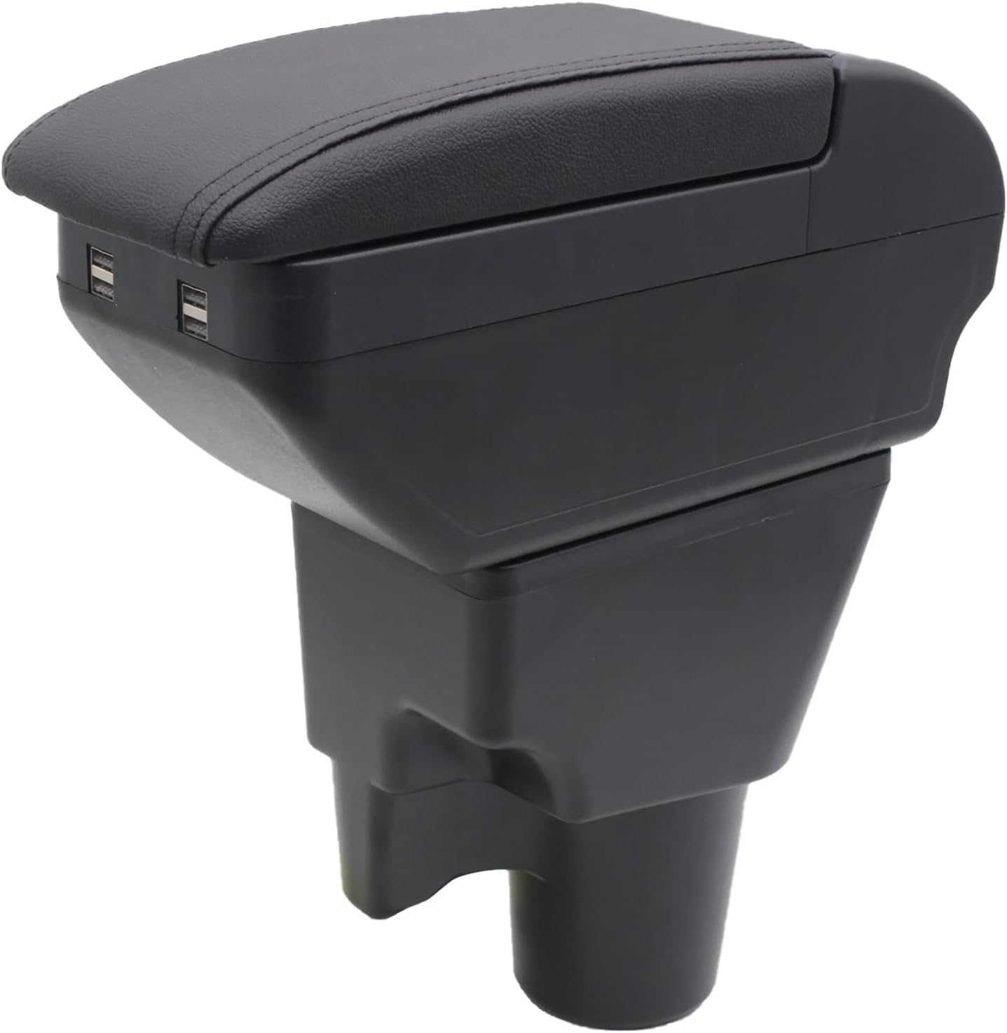 YJYWZH Armrest Box for KIA Picanto 2008-2019 Center Storage Box Hand Centre Consoles with Cup Holder Arm Rest Double-Layer Black (4 USB Black with Black Thread)