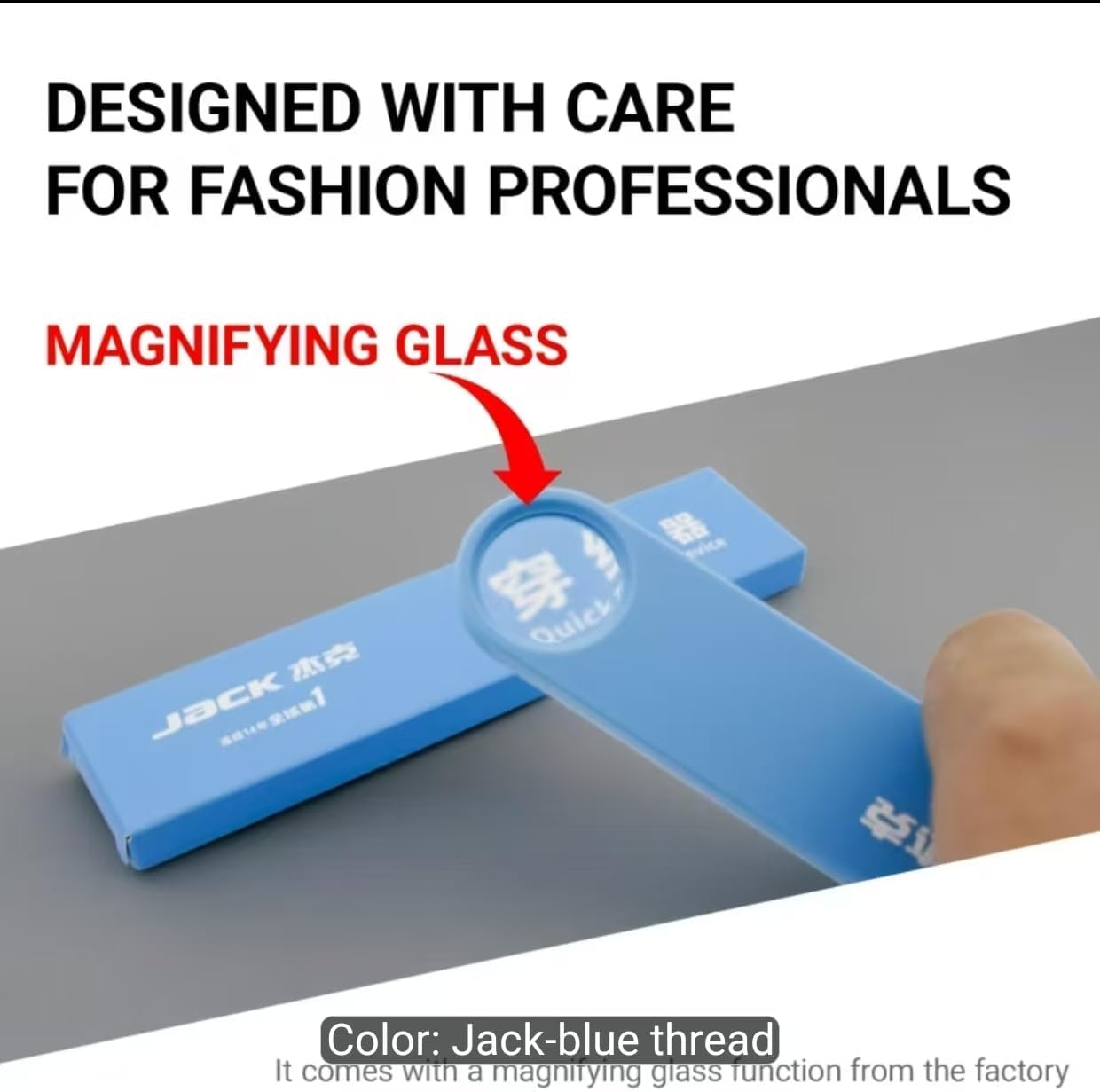 4 in 1 Needle Threader Sewing Tool Seam Guide for Sewing Machine Quick Threading Device for Sewing Machine, Anti Prick Hands,Sewing Machine Needle Threader and 2 Seam Rippers (Blue) image 2
