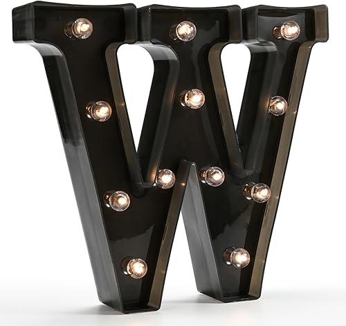 Miniatura 30 de OYCBUZO - Letrero de letras de carpa del alfabeto negro con luz LED para marquesina con número de luces para luz nocturna, barra de hogar, lámpara