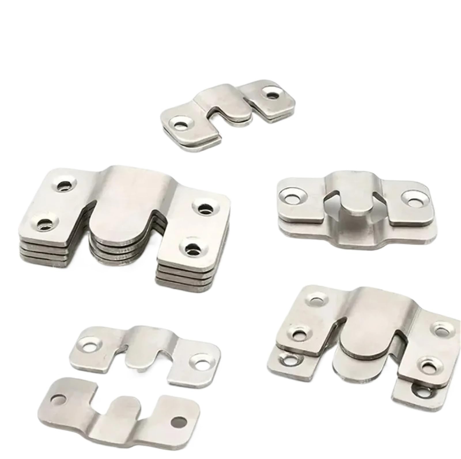 Kxaoxgrc One Color Stainless Interlocking Flush Mount Brackets, 50Pcs Flush Mount Bracket Hanger For Picture Frame Gallery, Multiple Sizes(S)