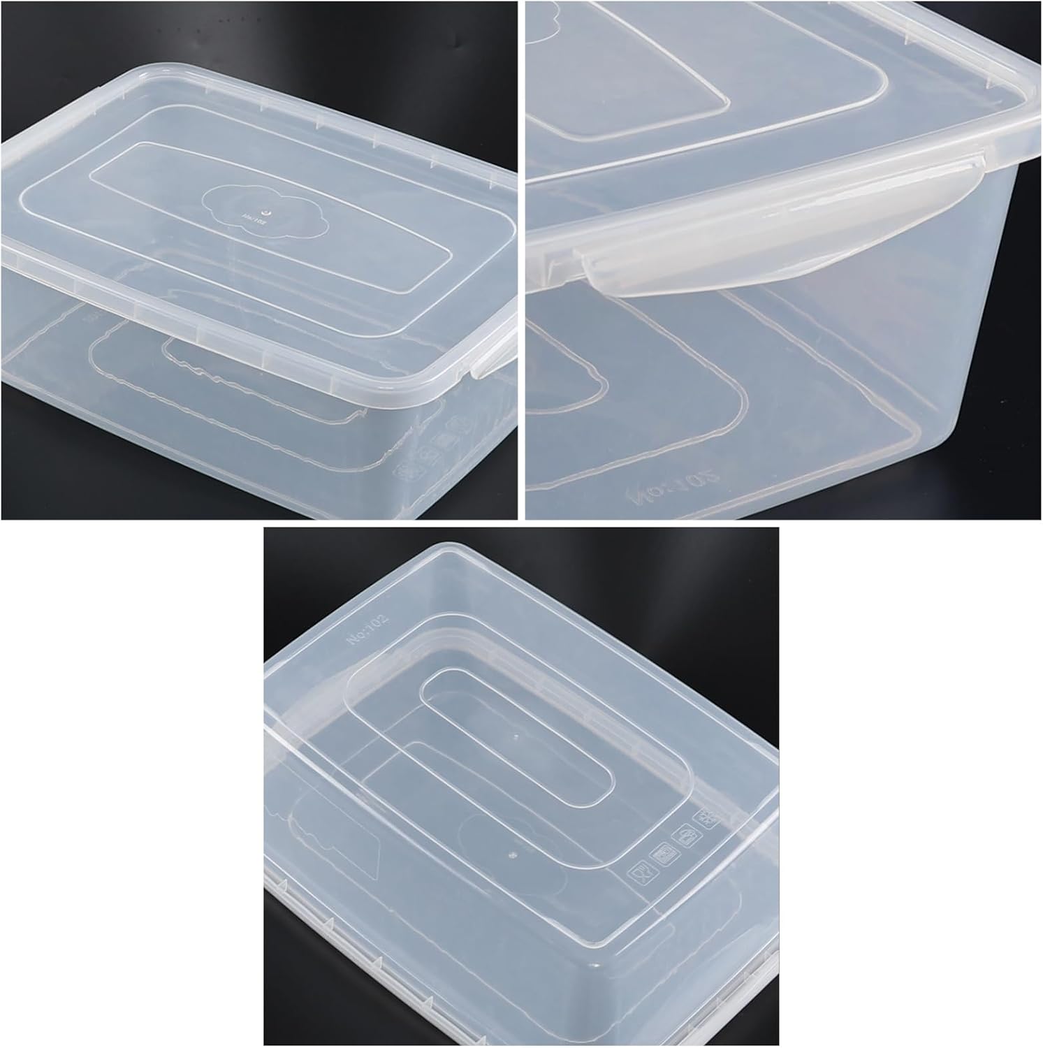 4-Pack 14 Quart Clear Latch Box with Lid, Plastic Shoe Container | High Quality Storage Container, BPA-Free, for Crafts, Shoes, Food Storage