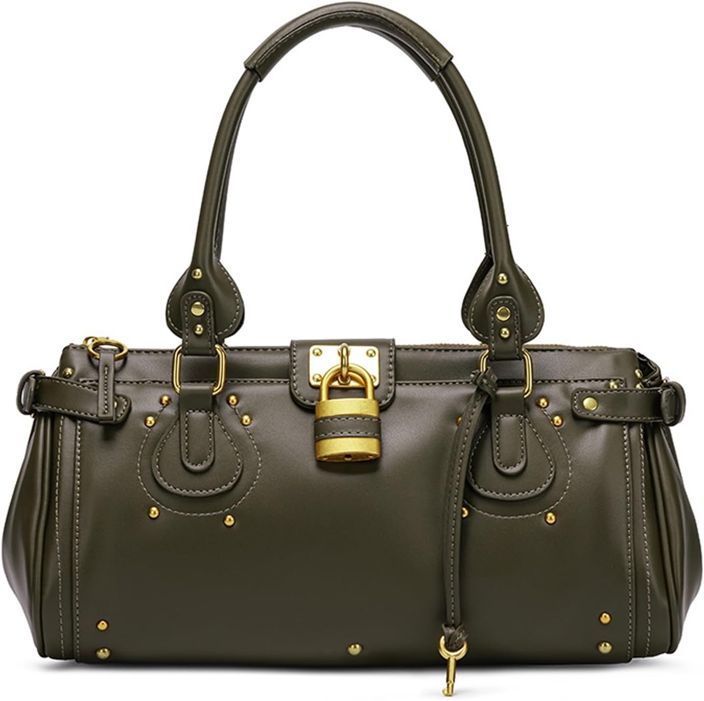 Vintage Shoulder Bag for Women Y2K Underarm Purse Purses and Handbags Trendy Tote Purse with Lock PU Leather Satchel