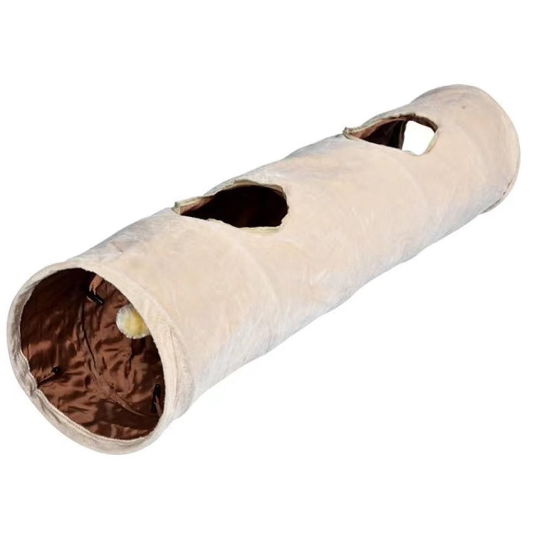 Felizzyroo Extra Long Cat Tunnel, Collapsible Suede Play Tunnel with Jingle Ball & Peekaboo Holes for Cats, Kittens, Rabbits & Puppies (Pink),30 * 130cm