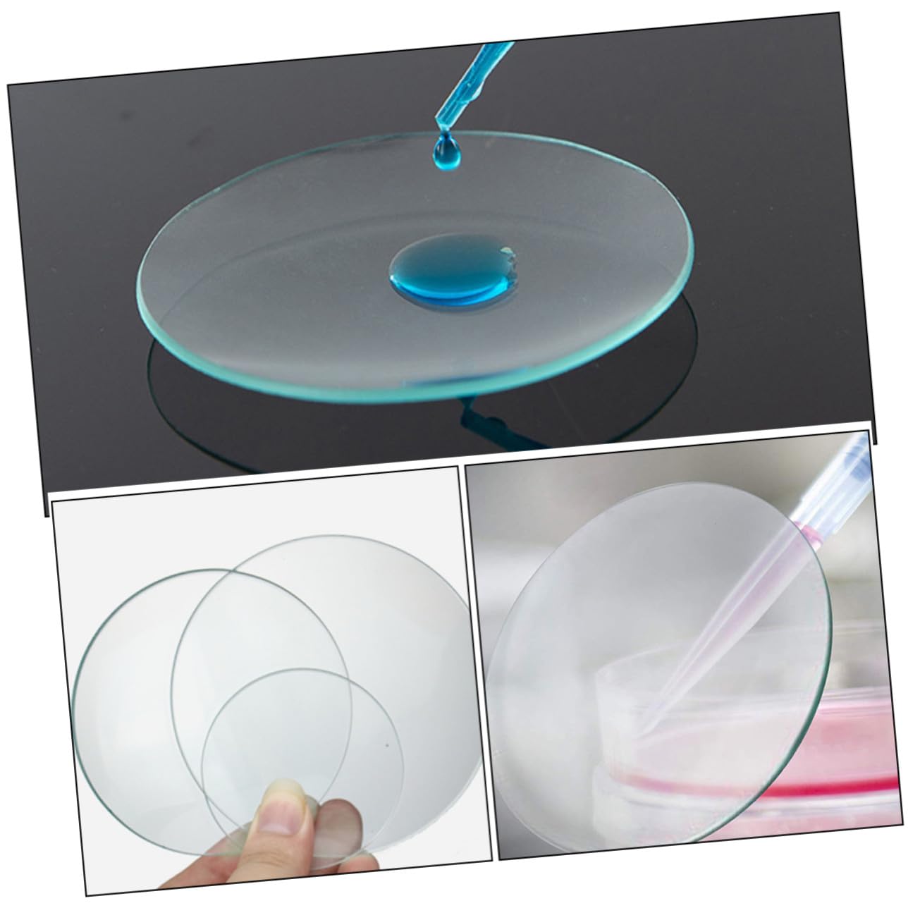 ABOOFAN 10pezzi Vetri per Orologi Trasparenti Rotondi in Vetro per Uso Chimico Coperchi per Becher da Laboratorio per Esperimenti Scientifici