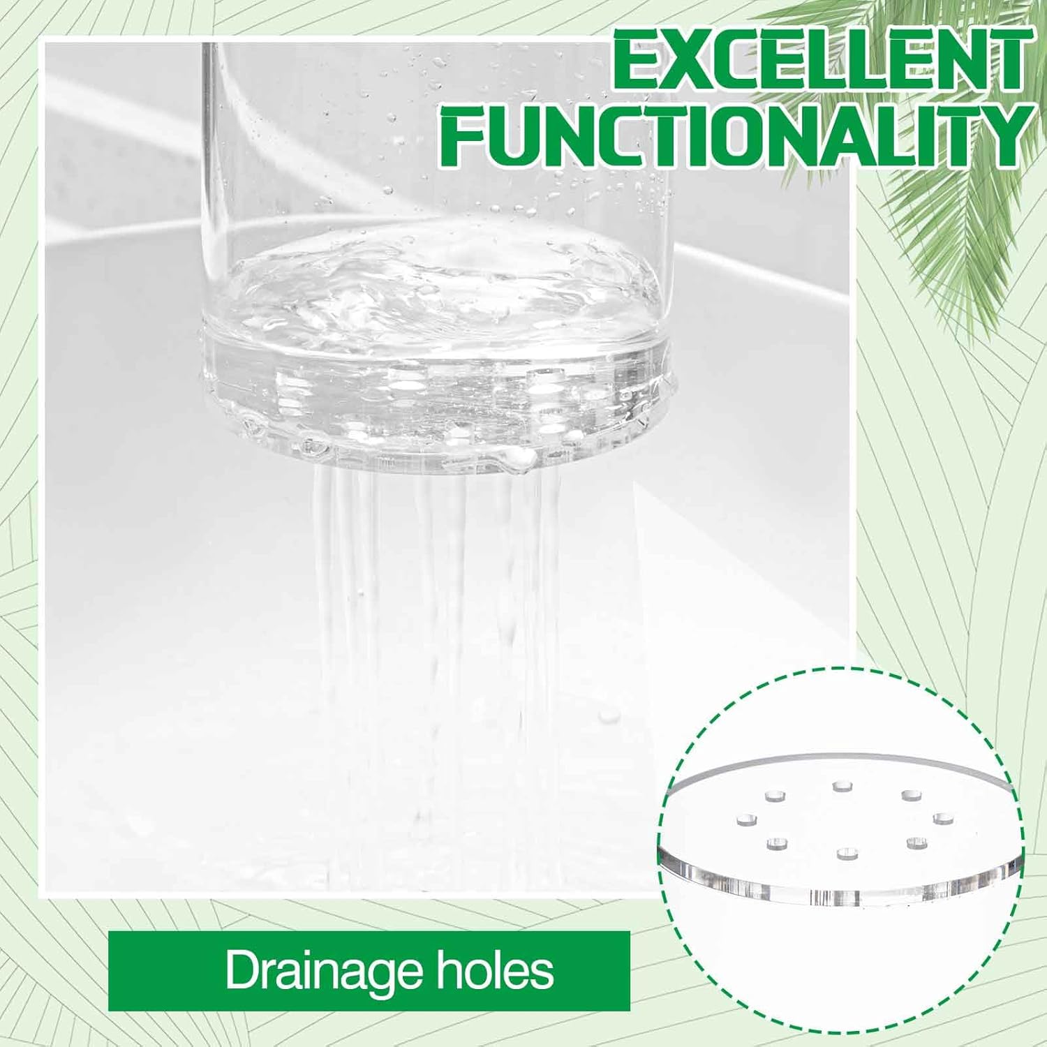 Threehoney Clear Utensil Holder 6.8''+5.4''acrylic Kitchen Counter Utensil Crock Plastic Cooking Tool Organizer Easy to Clean Cooking Spoon Holder for Spatula Modern Kitchen Accessories