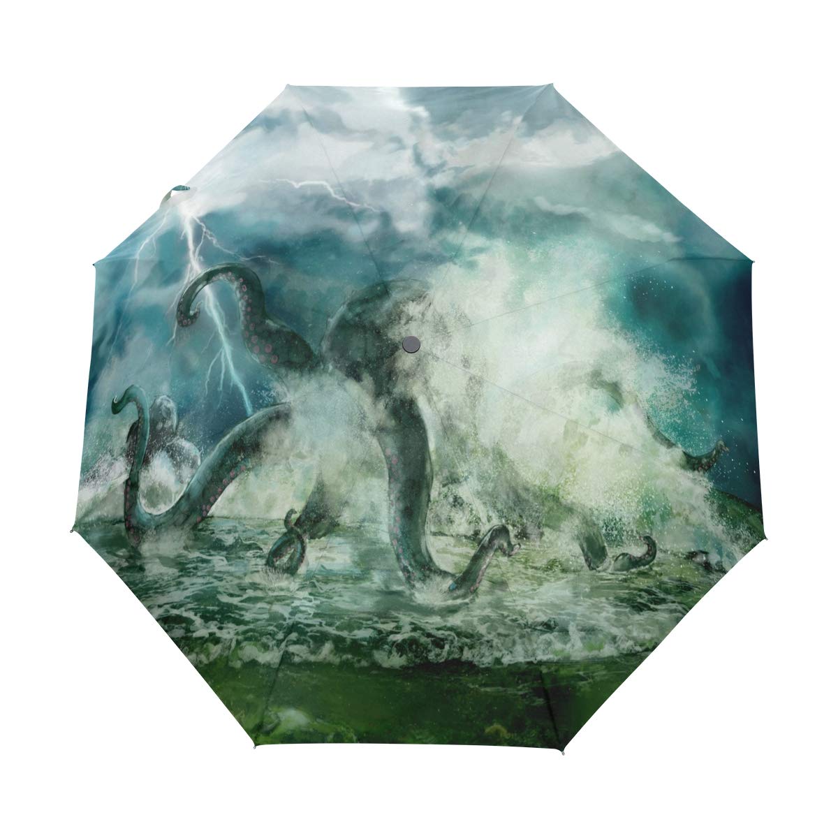 Animal Kraken Giant Octopus Auto Open Folding Umbrella Windproof Waterproof Anti-UV Protective Sunblock Umbrella