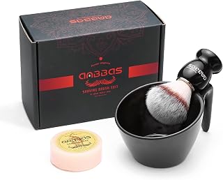 Anbbas Shaving Brush with Synthetic Badger Bristles Wood Handle,Melamine POP Mug for Lathering and 3.5oz Shaving Soap for Men Wet Shave,Women Girls Hair Removal