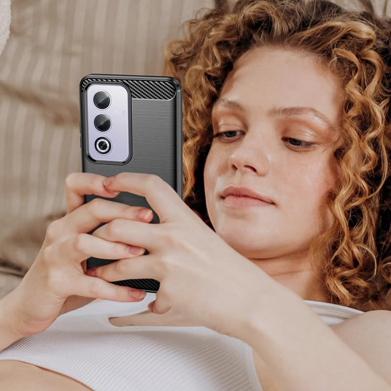 Image of Hybrid Carbon Fiber Back Case for Oppo K12X 5G (Black)