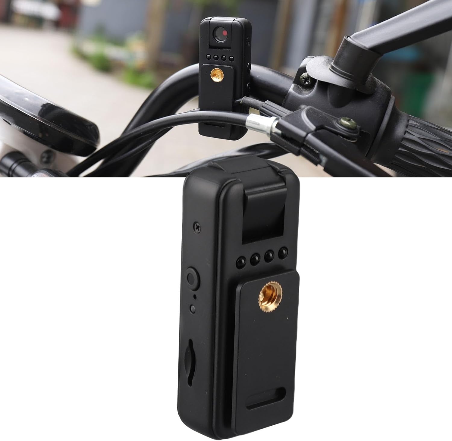 Pomya 1080P Body Camera mounted on a handlebar