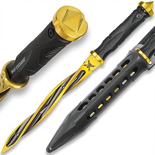 M48 Solar Flare Gold Spiral Knife | Patented Design | Cast Stainless Steel Blade | For Hunting and Survival | Unique Twist on Tactical Knives | Length 13.5