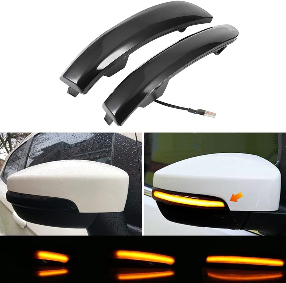 Jinfili Sequential Dynamic LED Turn Signal Light Side Mirror Marker Lamp accessories Compatible with Ford Escape Ecosport 2013-2018,2012-2018 Focus ST SE RS,C-Max 2013-2017
