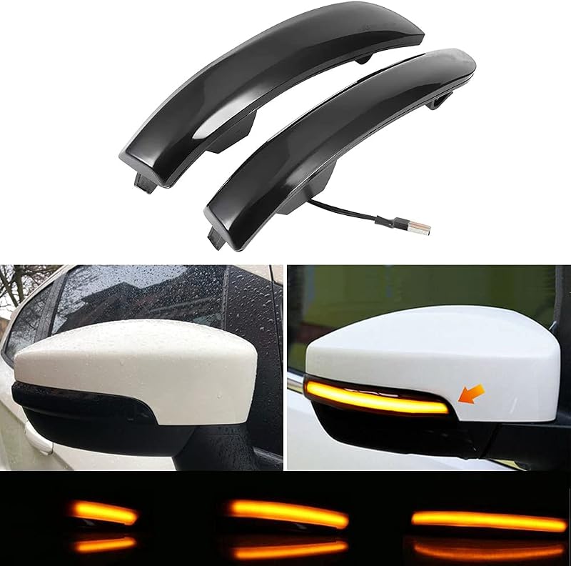 Luz de seta sequencial LED para retrovisor lateral Jinfili Ford Focus, Escape, Kuga e C-Max – lado esquerdo