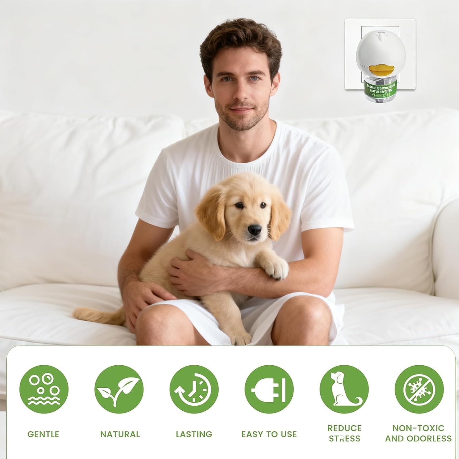 9 Pack Dog Calming Pheromones Diffuser - 180 Day Supply with 3 Plug Ins & 6 Refills (48ml) - Anti-Anxiety Relief for Dogs, Calms Barking, Separation Stress & Travel Anxiety