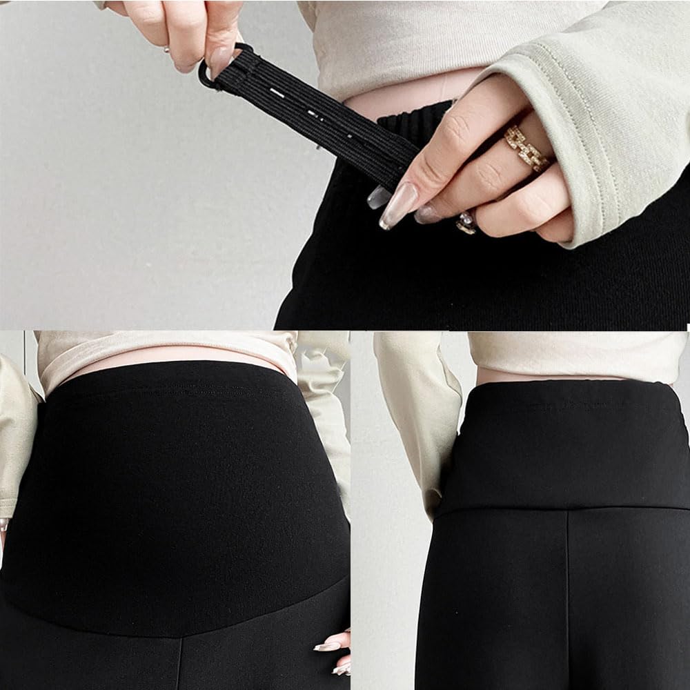 Noir Pantalon de Grossesse Femme Grande Taille Confortable Élastique Pantalon de Jogging Ample Bas Large Décontracté Taille Haute Maternité pour Sport Yoga