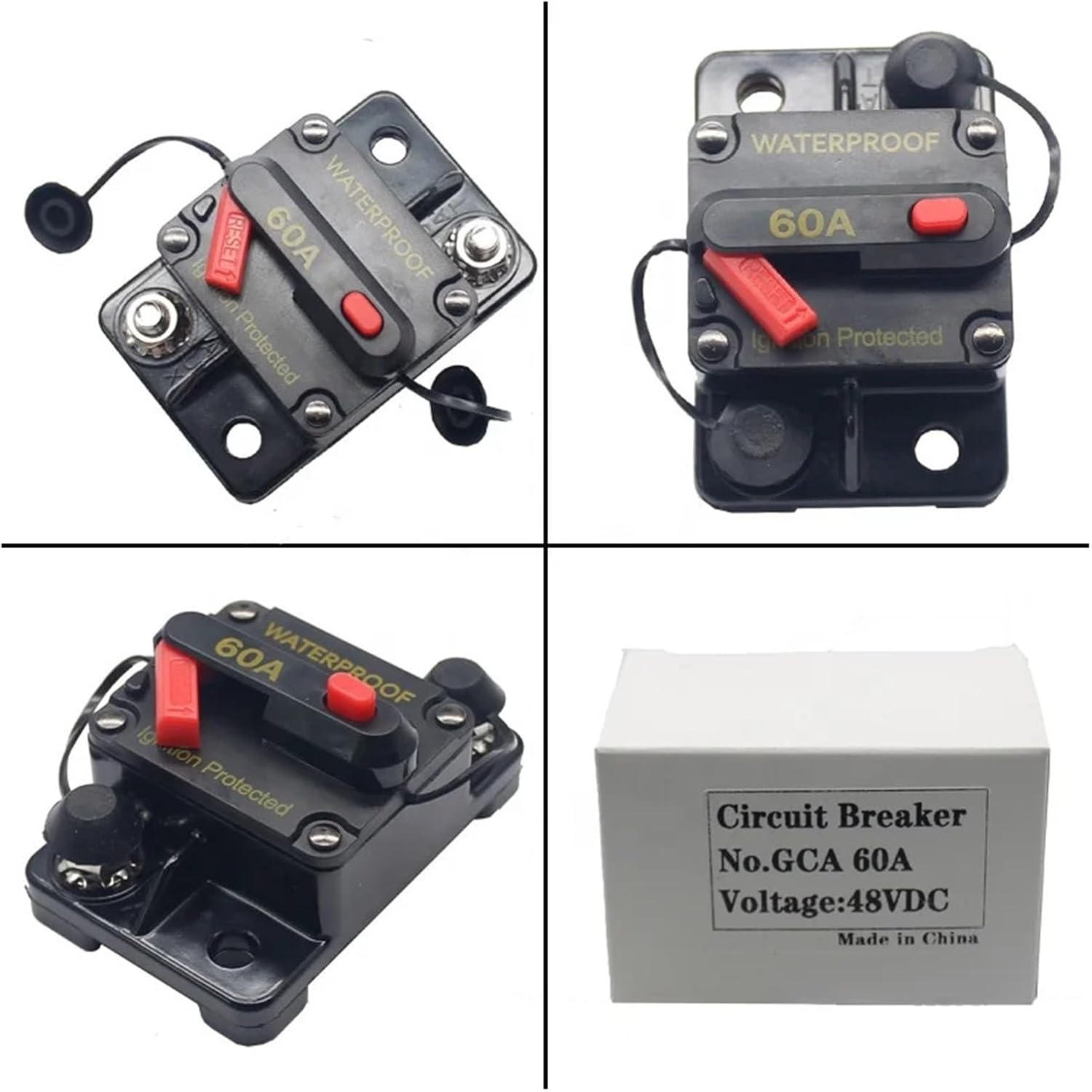 RWRAPS 40A 50A 60A 70A 80A 100A 150A 200A 250A 300A Marine Solar Truck Car Audio Inline Automotive Circuit Breaker (Size : 250A)