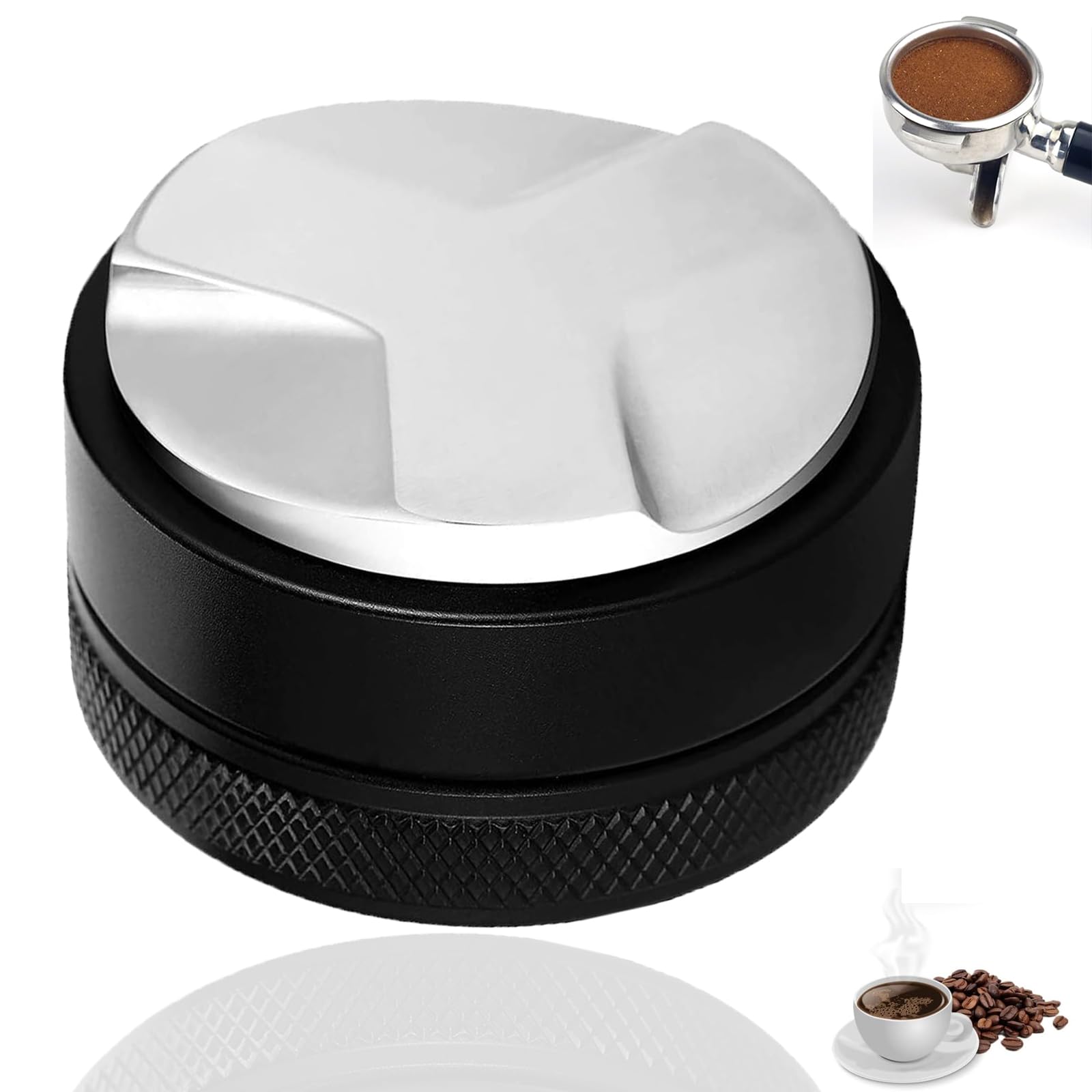 Distributor, Coffee Distributor, Werkzeug zum Nivellieren von Gemahlenem Kaffee, 304 Edelstahl Leveler 58 mm,Kaffee Verteiler Barista Zubehör
