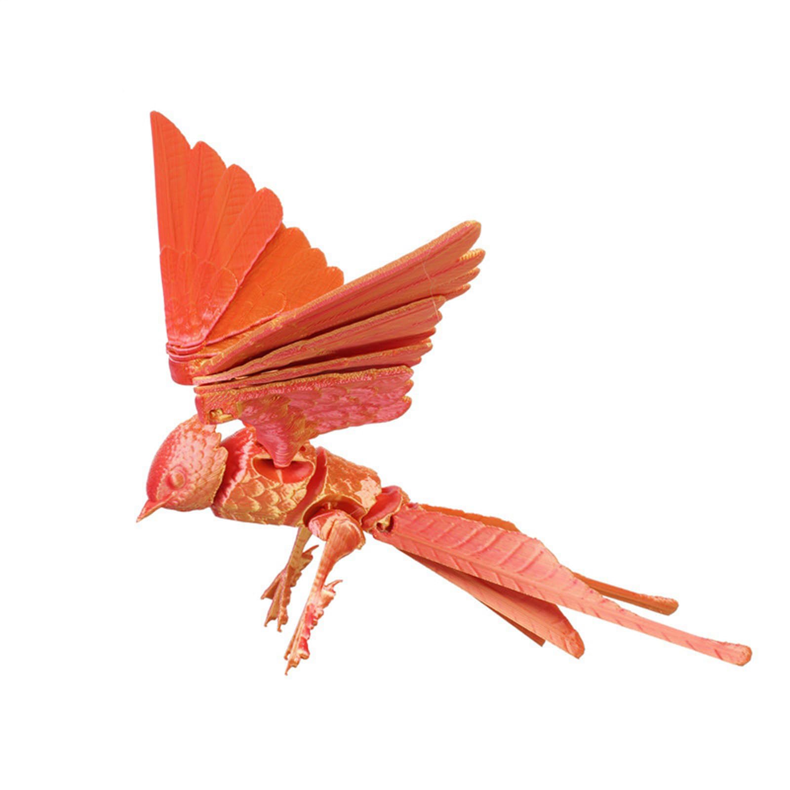Printed Articulated Swallow Figurine Flexible Joint Toy, Realistic Bird Desktop Decor for Stress Relief Flexible Joint Articulated Swallow Fidgets Toy Realistic Hairless Figurines Statues Desktop Pet