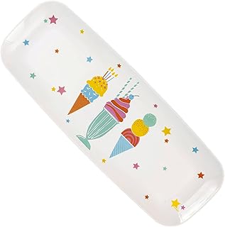 Summer Bliss Pastel Ice Cream Plastic Serving Tray - 1 Count - Perfect Dessert Platter for Outdoor Celebrations