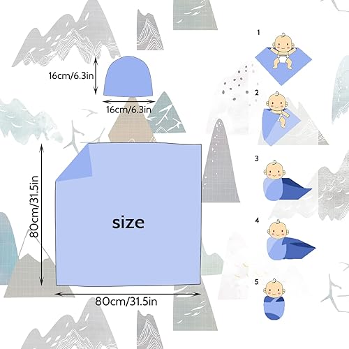 Miniatura 7 de TANOFAR Mountains - Capullo para envolver al bebé, saco de capullo para niños y niñas, saco para envolver recién nacidos, fotografía de bebé,