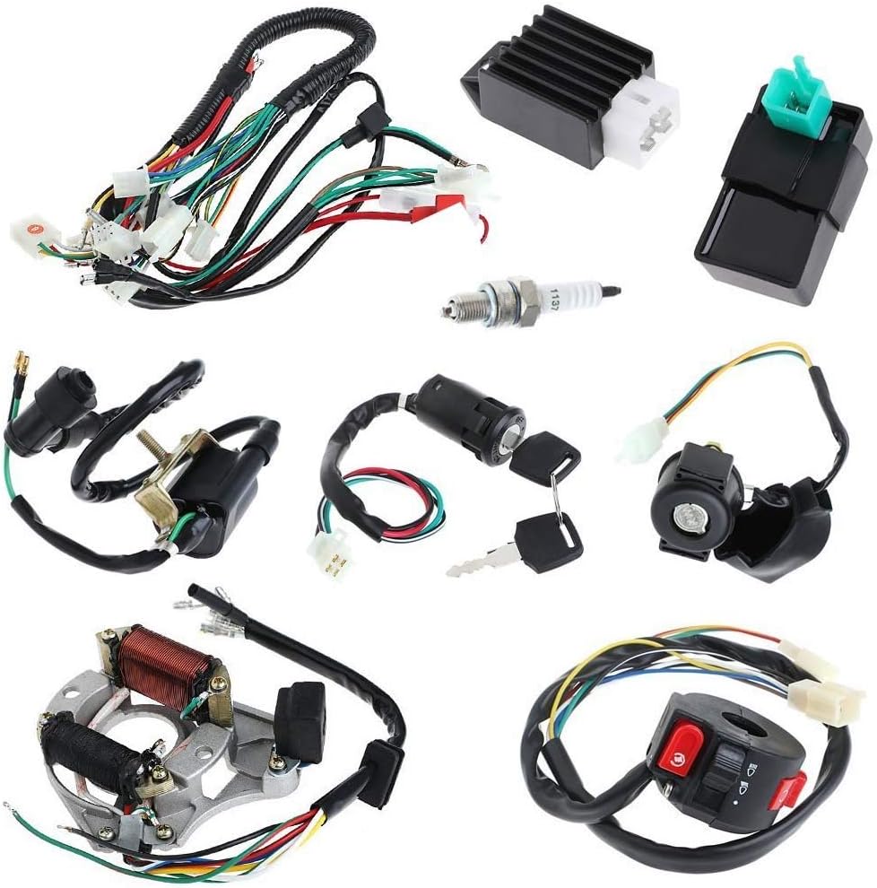 Complete Electrics Stator Coil CDI Wiring Harness for 4 Stroke ATV KLX 50cc 70cc 110cc 125cc Quad Bike Buggy Go Kart Pit Dirt Bikes