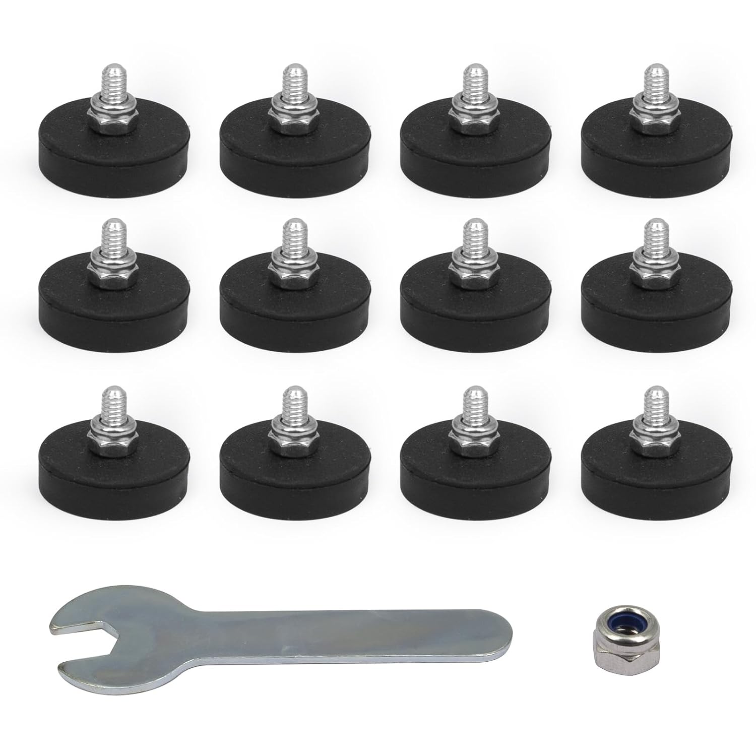 Rubber Coated Magnets, Heavy Duty Waterproof Magnetic Mount for Lights, Tools, Signs, Cameras, Garage, Workshop and Outdoor Use,12Pack