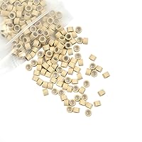 Vista 2 de 200 cuentas de oropel forradas de silicona de 0.157 pulgadas para extensiones de cabello (rubio)
