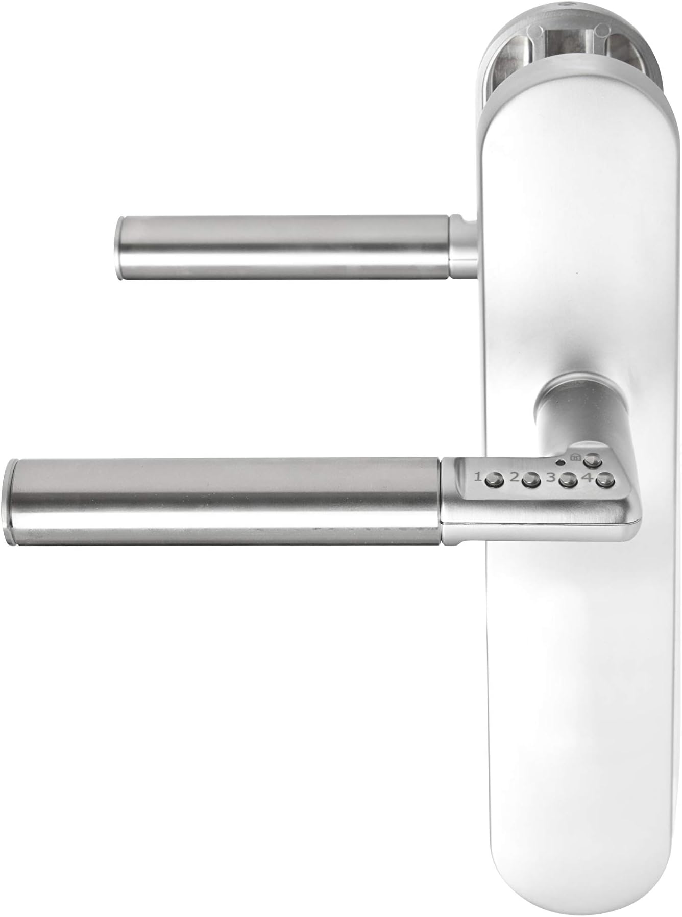 Tesa Assa AbloyMCHIL800CM Code Left Hand Step Long Plate Handle, Chrome, Mano Izquierda