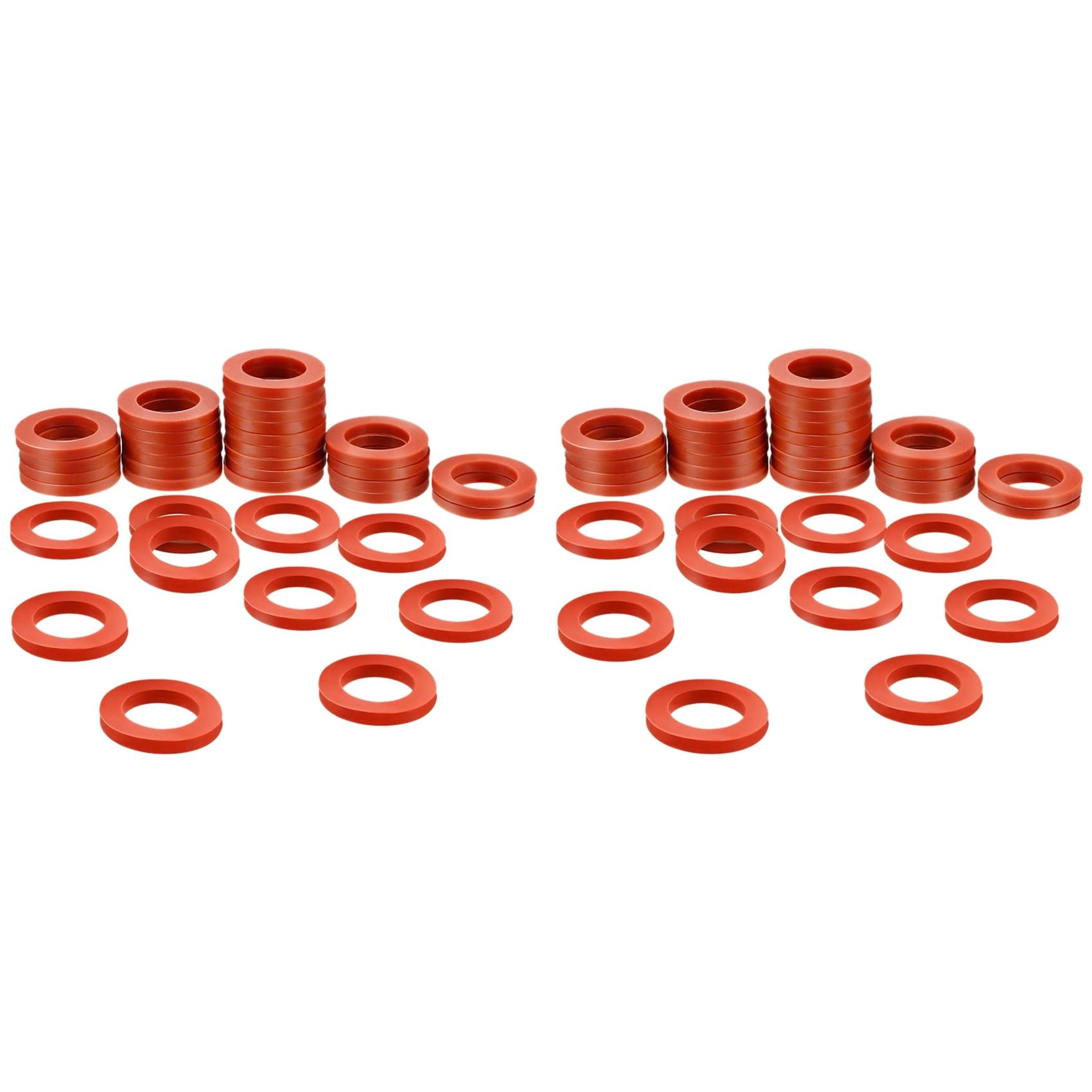 Kueohse 200Pcs Garden Hose Washers Silicone Rubber Washers Seals O Rings Soft Silicone Gasket Fittings for 3/4 Inch Garden Hose