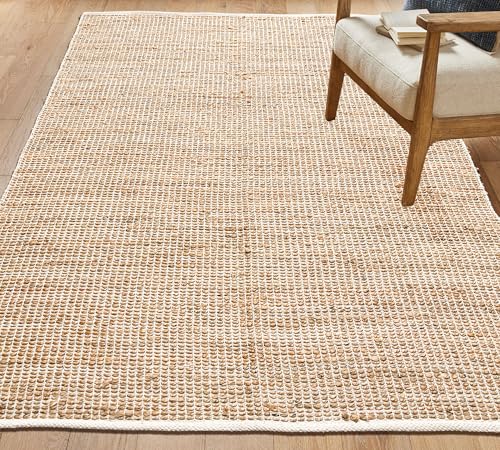 Chardin home 5x7 Jute Cotton Handwoven Area Rug |...