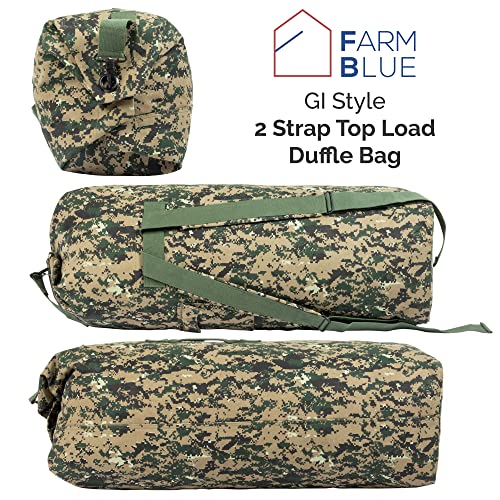 Image of Farm Blue 2 Strap Military Travel Duffle Bag, Digital Forest Camo, XL, Jungle Camouflage