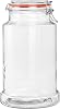 1.2 Gallon Airtight Glass Jars with Hinged Lids, Wide Mouth Glass Storage Jars for Flour, Pasta, Cookies, Large Capacity, Sturdy and Heavy Duty, 1 Pack