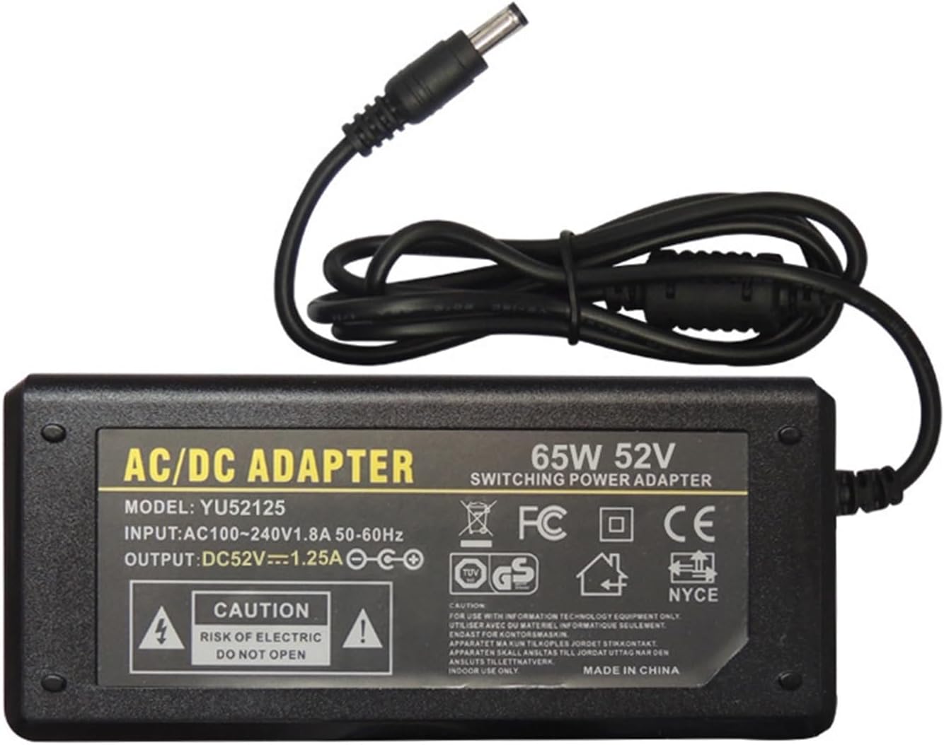52V1.25A Power Adapter POE Switch Monitoring Power Supply 52V DC Regulated Power Supply