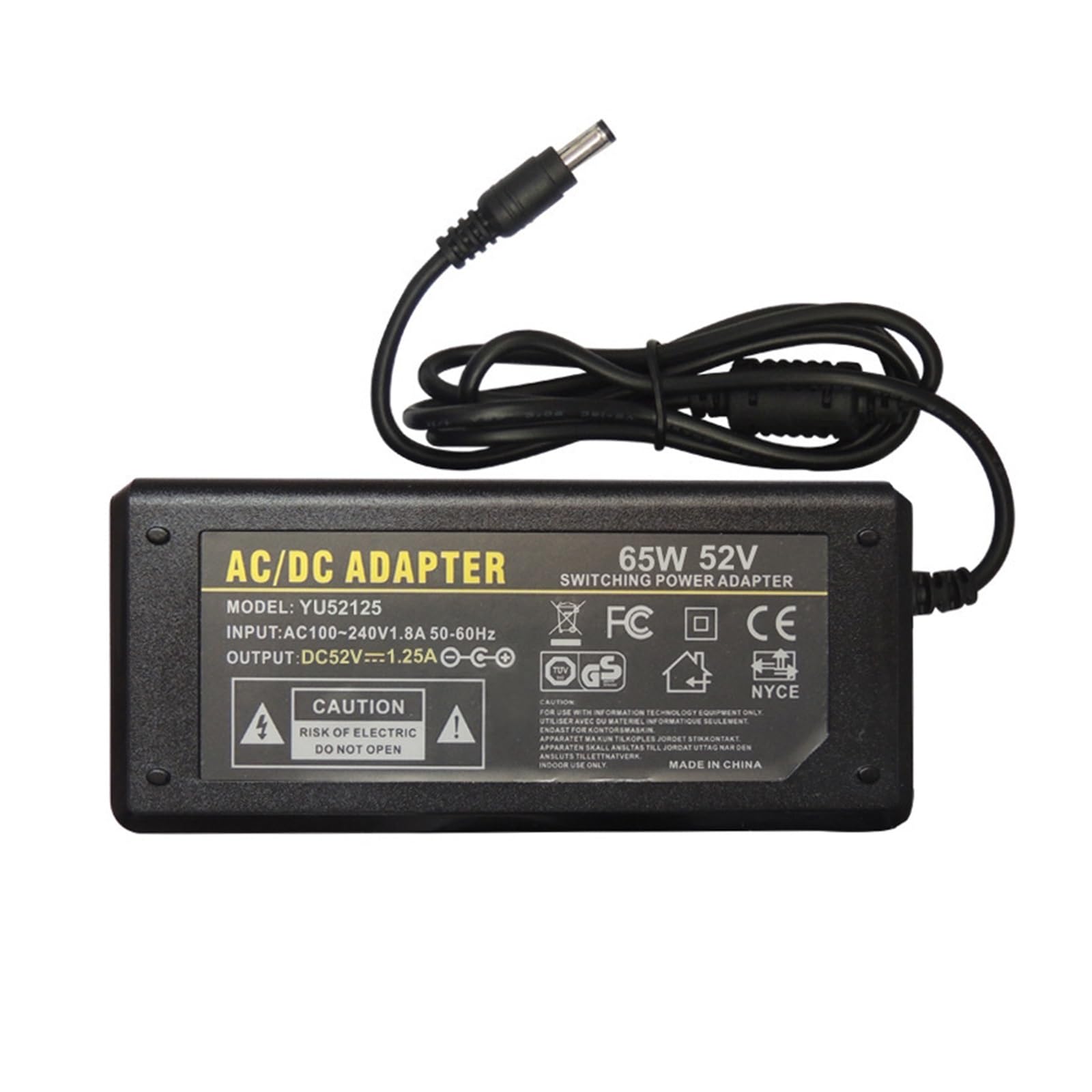 Adaptateur secteur 52V 1.25A pour commutateur POE et surveillance DC