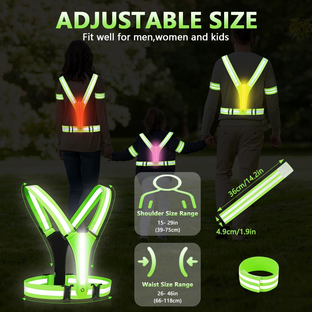 LED Gilet Catarifrangente Ricaricabile USB per Running Ciclismo Jogging Notturni