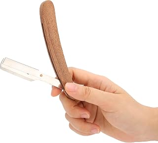 Navalha de borda reta, navalha de barbeiro de borda reta profissional de aço inoxidável, barbear rente, segurança de barbeador manual masculino (sem lâmina)