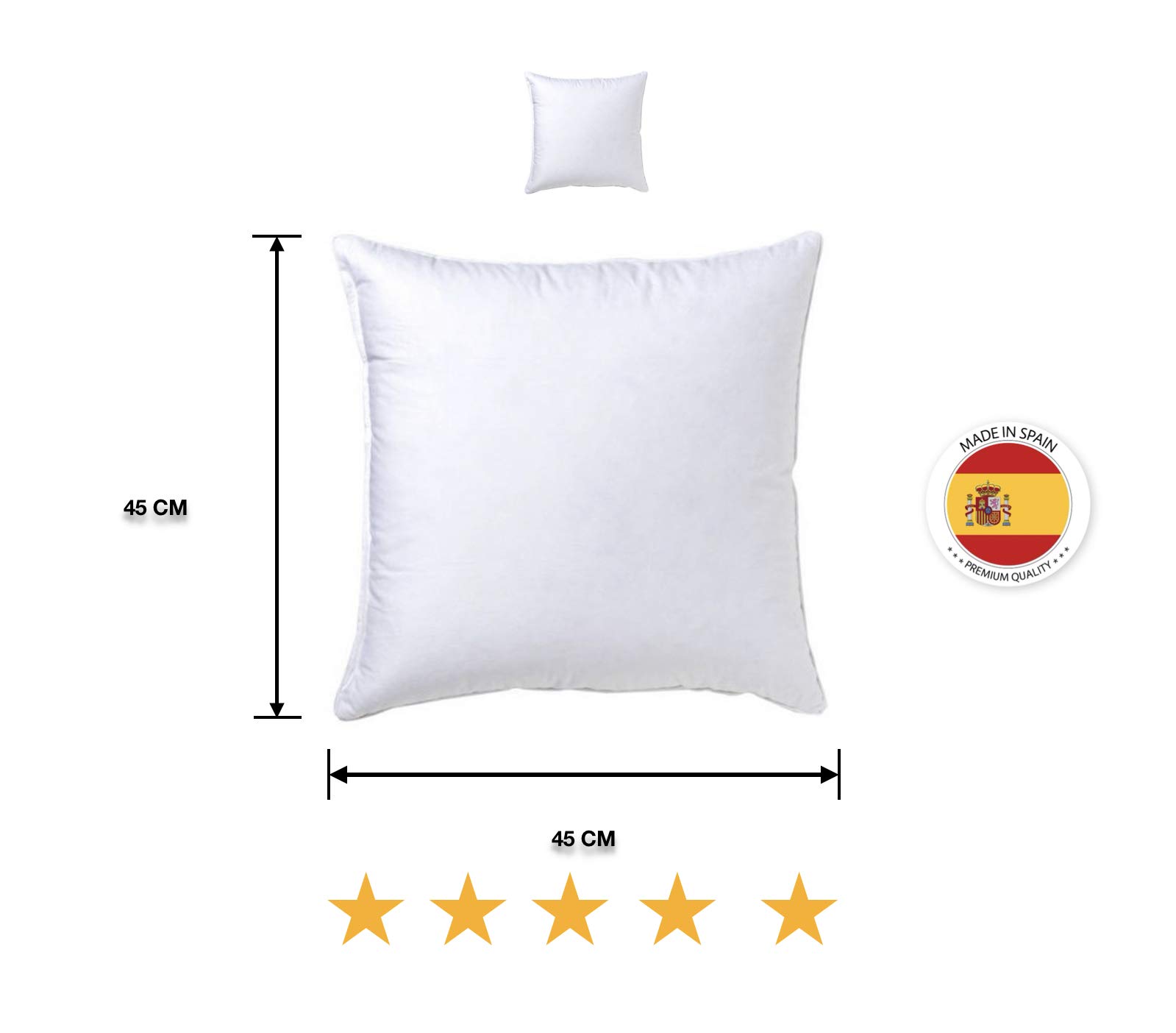 Imbottitura Per Cuscino In Fibra Cava Siliconata - Morbida, Soffice E Indeformabile, 45x45cm - Foto 7