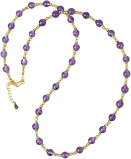 Natural Amethyst Peridot Clavicle Necklace Healing Crystal Necklace Adjustable Gemstone Necklaces for Her Christmas Birthday