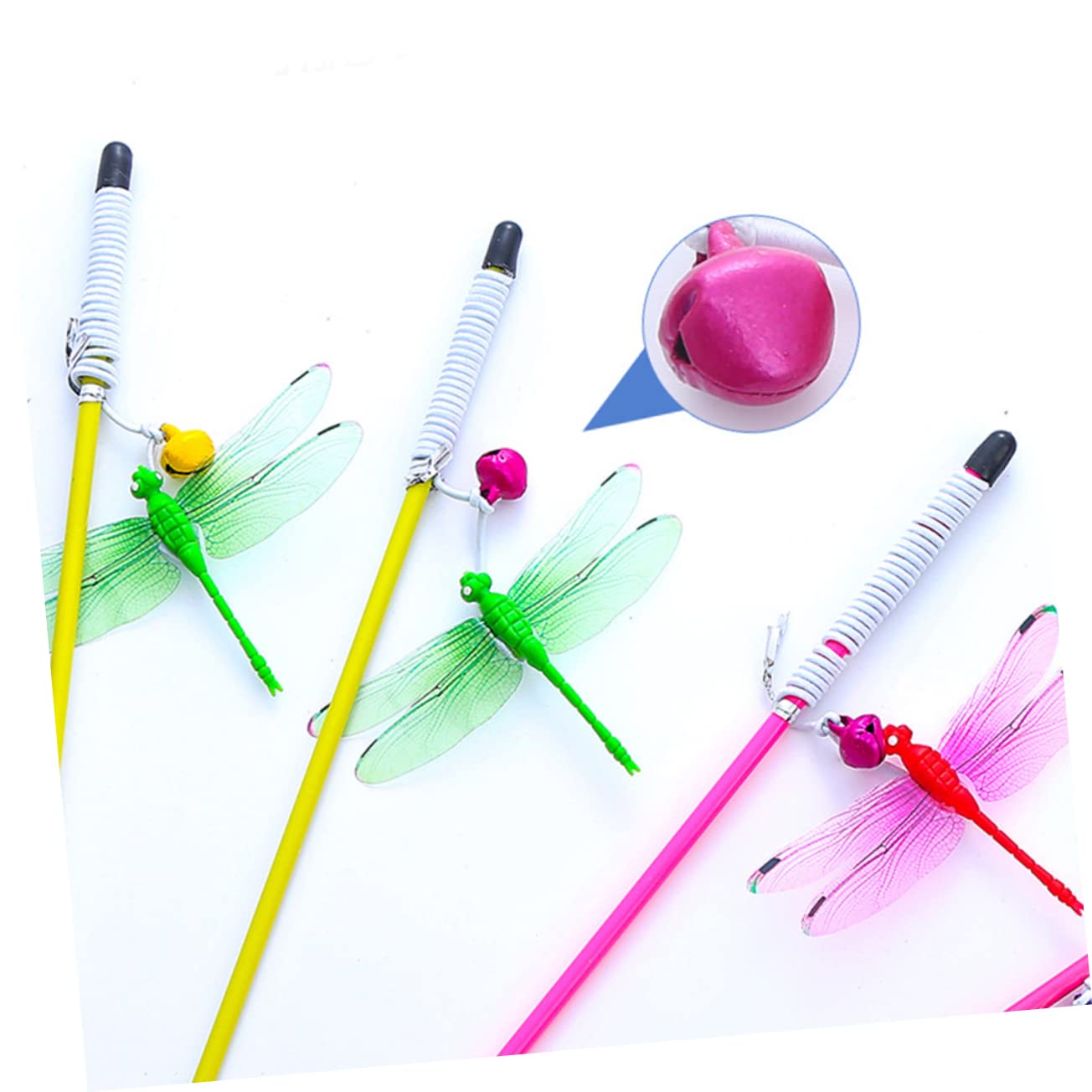 Happyyami 20pezzi Cat Teaser Stick Divertente Giocattolo Interattivo per Gattini Stimola attività Fisica e Riduce Lo Stress Include Bacchette Gialle e Rosse per Giochi con Gatti