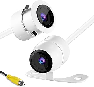 Backup Camera for Car, Metal Housing 170°Wide View Angle Rear/Side/Front View Camera for Car, Clear Night Vision IP69 Waterproof Reverse Camera for Vehicle SUV RV Pickup, 18.5mm, 12V/24V, White