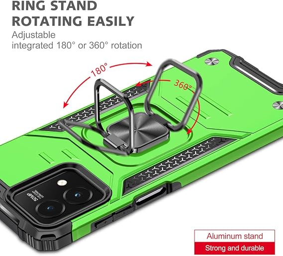 for Moto G Stylus 5g 2023 Case with Screen Protector, 360Military Grade Rotatable Kickstand (Heavy Duty) Shockproof Protective Cases for Moto G Stylus 5G 2023 (Green)